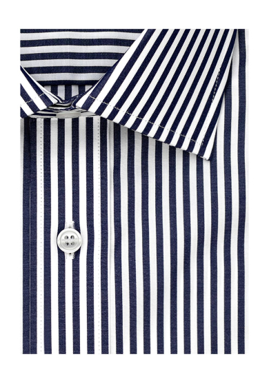 DARK NAVY STRIPE POPLIN