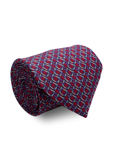 DARK RED PATTERN SILK TIE