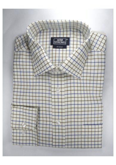 BROWN NAVY CHECK TWILL