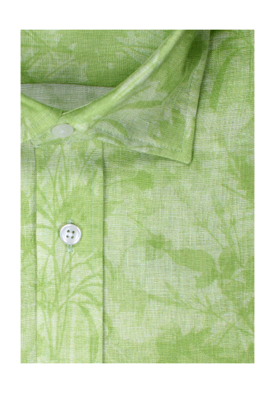 GREEN PRINTED LINEN