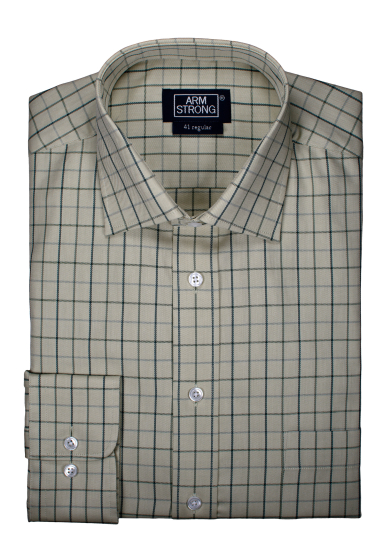 GREEN BEIGE MULTI CHECK TWILL