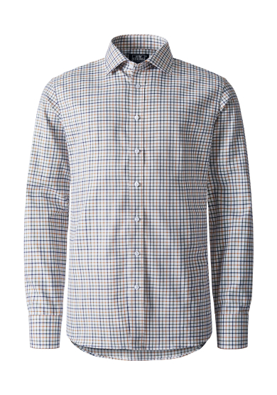 GREEN BROWN NAVY MULTI CHECK TWILL