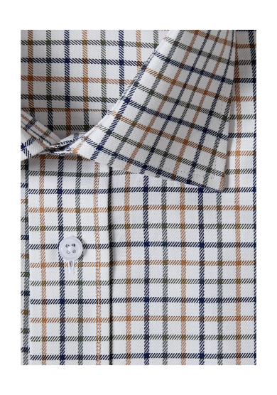 GREEN BROWN NAVY MULTI CHECK TWILL