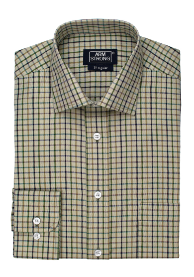 GREEN BROWN MULTI CHECK TWILL