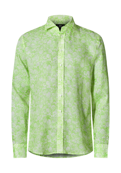 GREEN FLOWER PRINTED LINEN