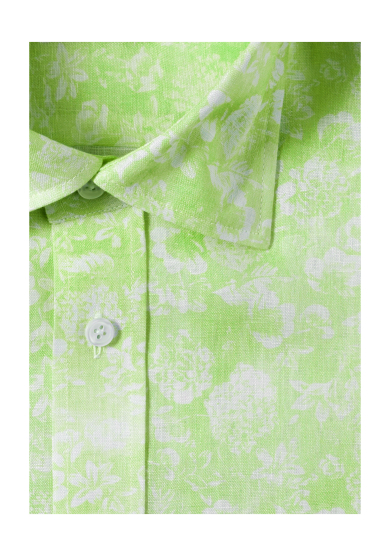 GREEN FLOWER PRINTED LINEN