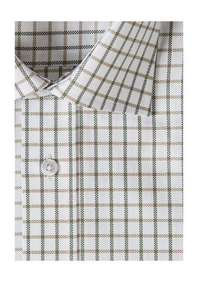 GREEN GREY CHECK OXFORD