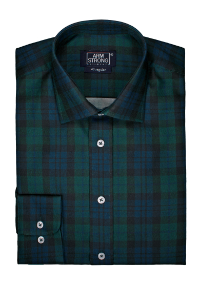 GREEN NAVY CHECK TWILL