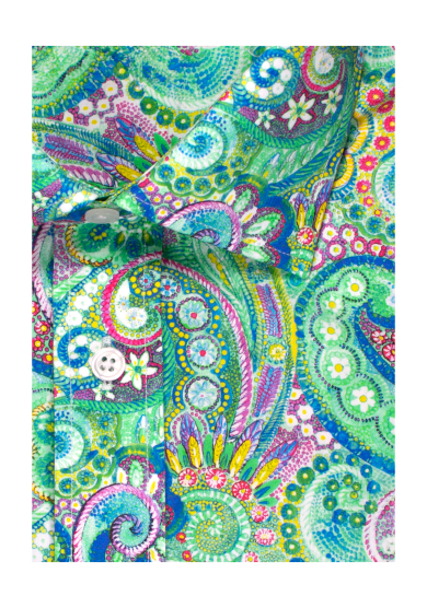 GREEN PAISLEY PRINTED POPLIN