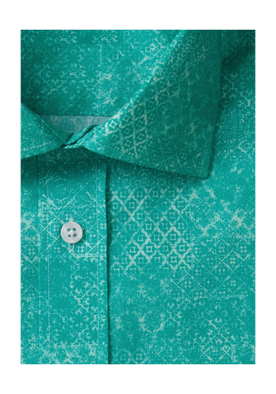 GREEN PATCHWORK PRINTED POPLIN