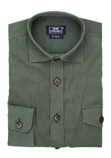 GREEN PRINTED OVERSHIRT VELLUTO
