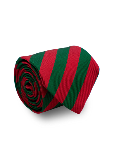 RED GREEN STRIPE SILK TIE