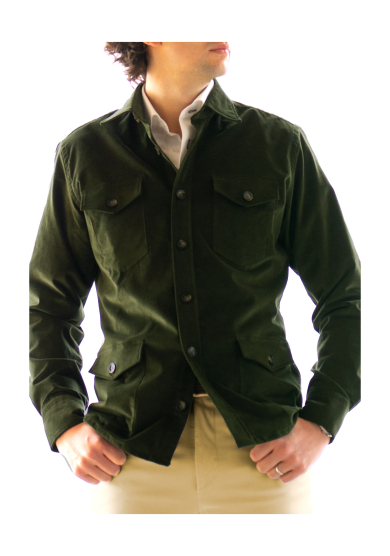 GREEN VELVET OVERSHIRT