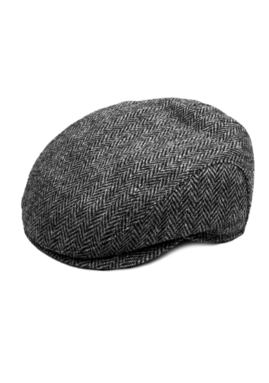 GREY HARRIS TWEED WOOL CAP