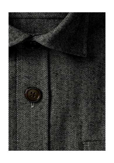 GREY HERRINGBONE OVERSHIRT COTTON TWILL