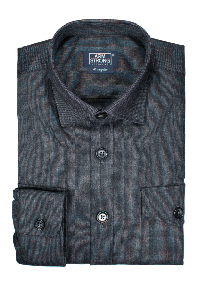 GREY OVERSHIRT WOOL CASHMERE TWILL