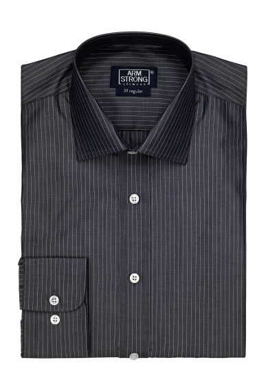 GREY STRIPE POPLIN