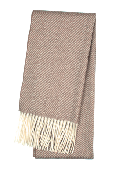 BEIGE HERRINGBONE SCARF