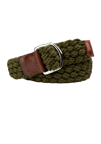 KHAKI COTTON BRAIDED BELT