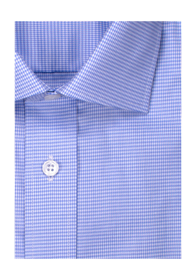 LIGHT BLUE DOGTOOTH STRETCH TWILL