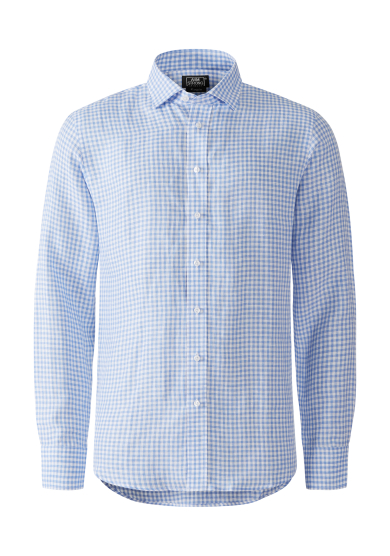 LIGHT BLUE CHECK LINEN