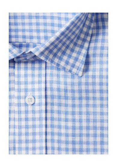 LIGHT BLUE CHECK LINEN