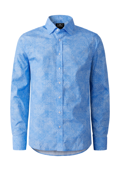 LIGHT BLUE PATCHWORK PRINTED POPLIN