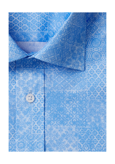 LIGHT BLUE PATCHWORK PRINTED POPLIN