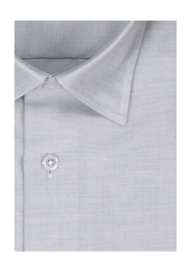 LIGHT GREY HERRINGBONE COTTON CASHMERE TWILL