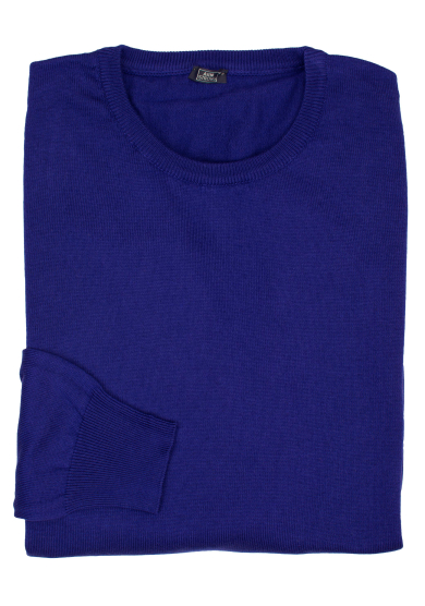 PURPLE COTTON-CASHMERE CREW-NECK SWEATER