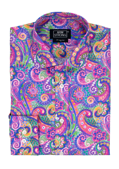 PINK PAISLEY PRINTED POPLIN