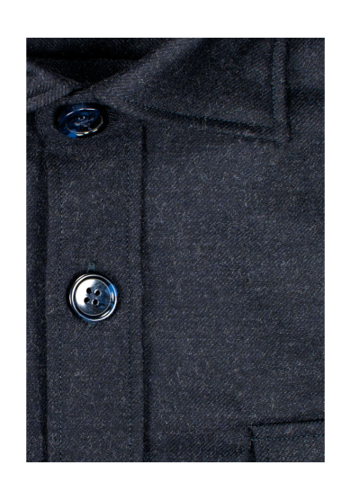 DARK NAVY OVERSHIRT WOOL CASHMERE TWILL