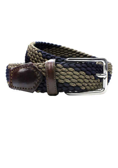 NAVY BEIGE STRETCH BELT