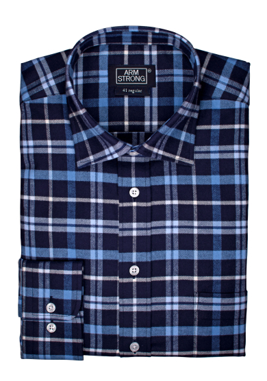 NAVY BLUE CHECK FLANNEL TWILL