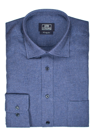 NAVY BLUE DOGTOOTH FLANNEL TWILL