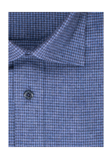 NAVY BLUE DOGTOOTH FLANNEL TWILL