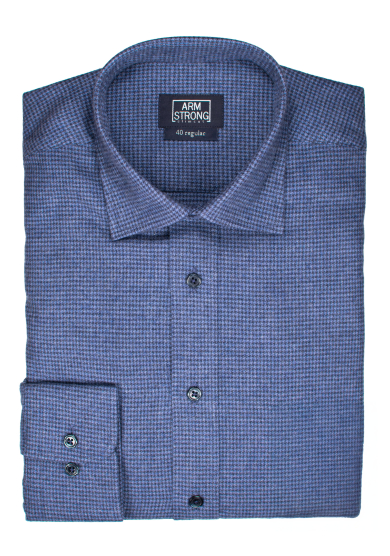 NAVY BLUE DOGTOOTH FLANNEL TWILL