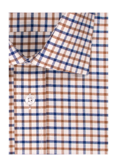 NAVY BROWN CHECK TWILL