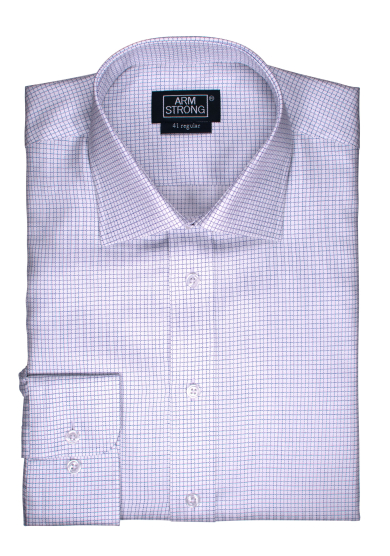 NAVY CHECK HERRINGBONE TWILL