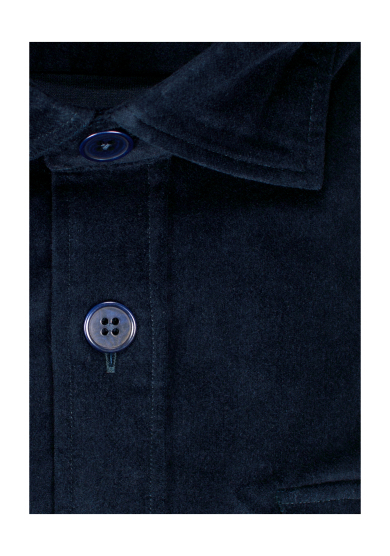 NAVY COTTON VELVET OVERSHIRT