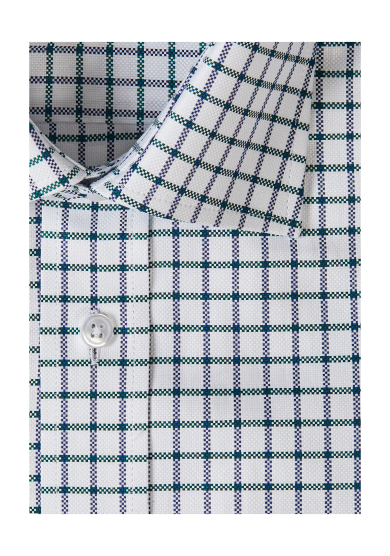 NAVY GREEN CHECK OXFORD