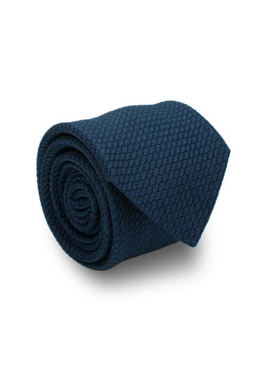 NAVY GRENADINE SILK TIE