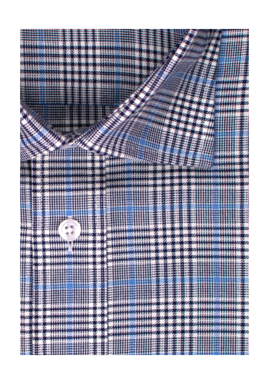 NAVY LIGHT BLUE CHECK TWILL