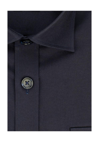 NAVY OVERSHIRT STRETCH COTTON TWILL