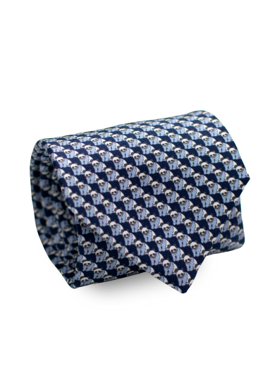 NAVY PANDA SILK TIE