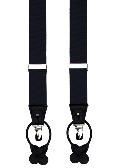 NAVY RIBBED SUSPENDERS