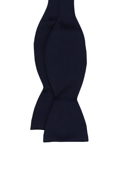 NAVY SOLID SILK BOW TIE