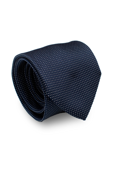 NAVY WHITE DOT SILK TIE