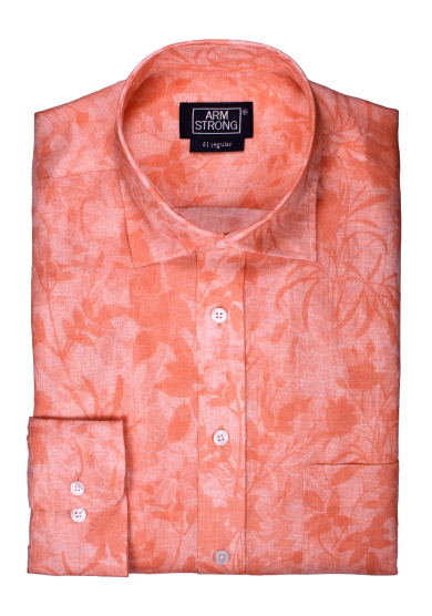 ORANGE PRINTED LINEN