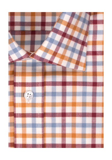 ORANGE BLUE RED CHECK TWILL